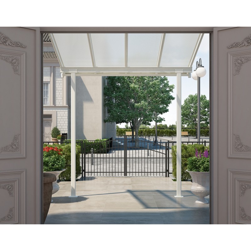 Canopia Sierra Pergola Attached in Aluminum 2.3X2.3 m White
