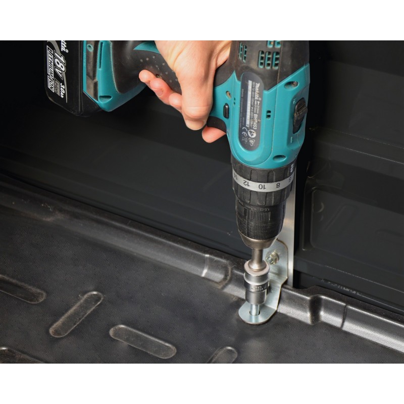 Caseta de jardín Canopia de policarbonato con claraboya, 176 x 120 x 203 cm, color gris oscuro