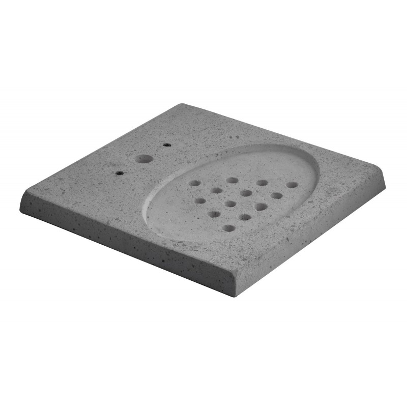Base de hormigón gris perforado con rejilla de drenaje para fuentes Ground Aquapoint