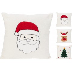 Cojín decorativo navideño de osito de peluche, 45 x 45 cm. Pieza única