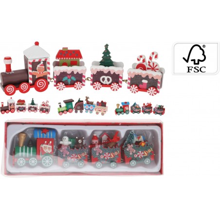 Tren de madera de 20 cm. Pieza única