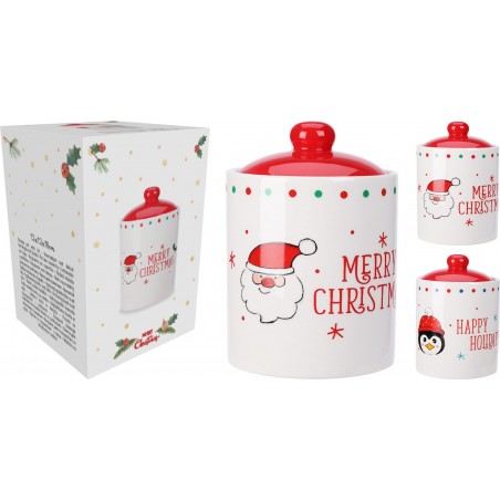 Ceramic Christmas Jar, 12x18 cm. Single Piece