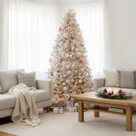 Lincoln White Christmas tree h180Ø110cm PE