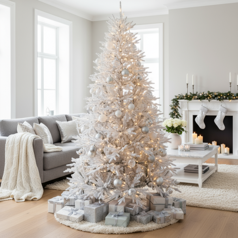 Árbol de Navidad Lincoln blanco h210Ø128cm PE Árbol de Navidad Lincoln blanco h210Ø128cm PE
