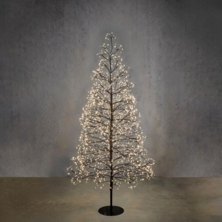 Árbol de Navidad negro con 2100 LED blancos clásicos y temporizador