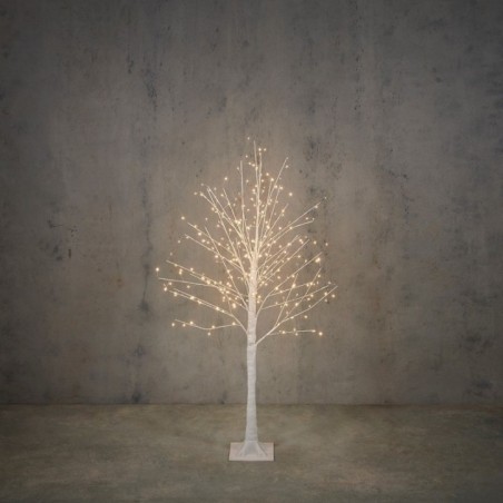 Árbol blanco con 288 LED blancos clásicos con temporizador