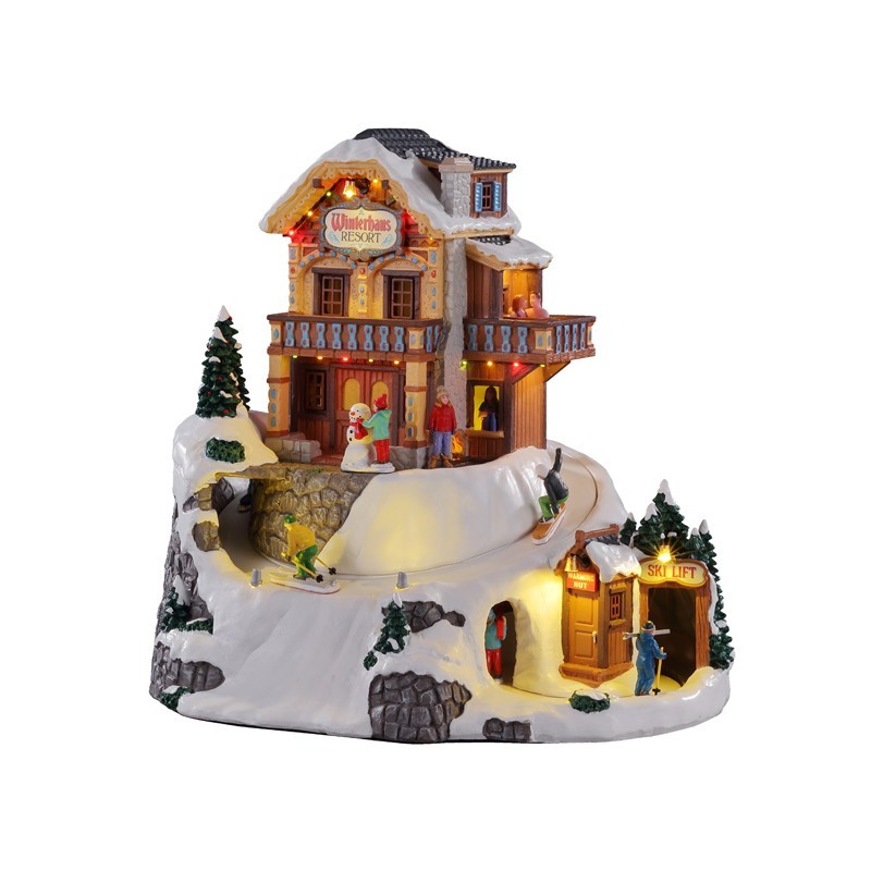 Paquete Deluxe Lemax Ski Village con nieve gratis