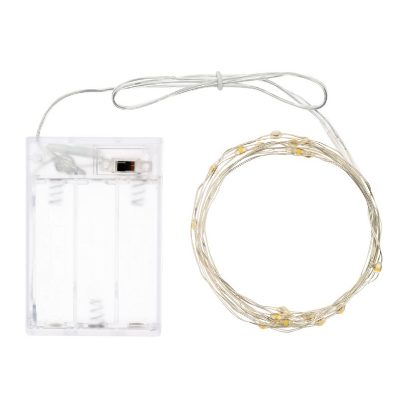 Cadena de 20 MicroLED BLANCO CÁLIDO Luz fija Cadena de 20 MicroLED BLANCO CÁLIDO Luz fija
