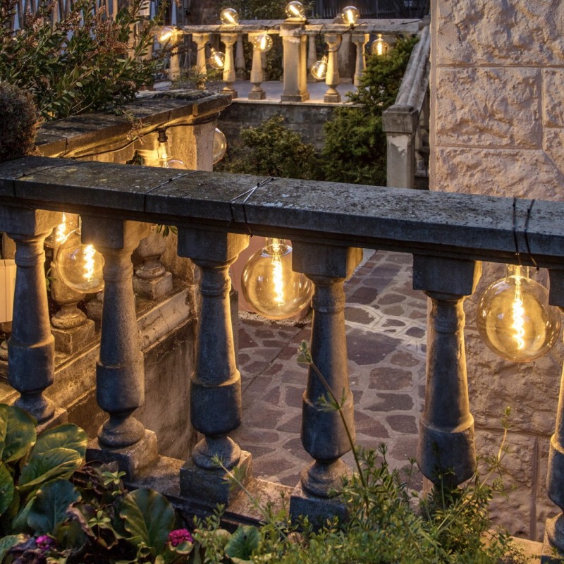 Guirnalda de Luces de Fiesta con 8 Portalámparas E27 5m Extensible Guirnalda de Luces de Fiesta con 8 Portalámparas E27 5m Extensible