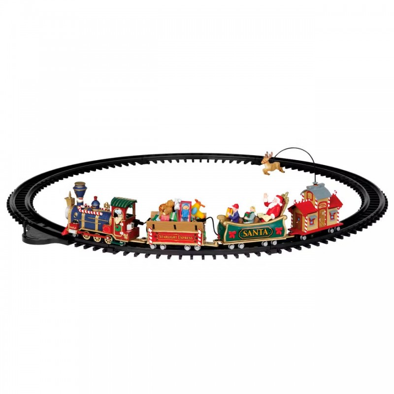 Lemax Starter Pack with Free Snow - The Starlight Express, Devaney's Bakery, Lucy's Chocolate Shop