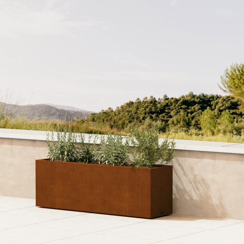 Jardinera Herstera PLANTER 40 de acero corten 150x40x50 cm