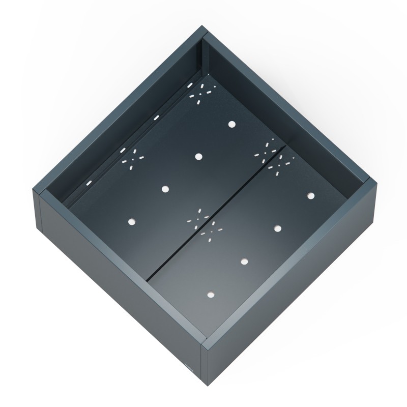 Jardinera cúbica baja Herstera PLANTER LOW CUBE de metal color antracita 100x100x50 cm