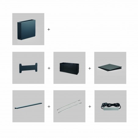 Jardinera alta Herstera PLANTER DIVIDER 25 KIT COMPLETO de metal 100x25x80 cm