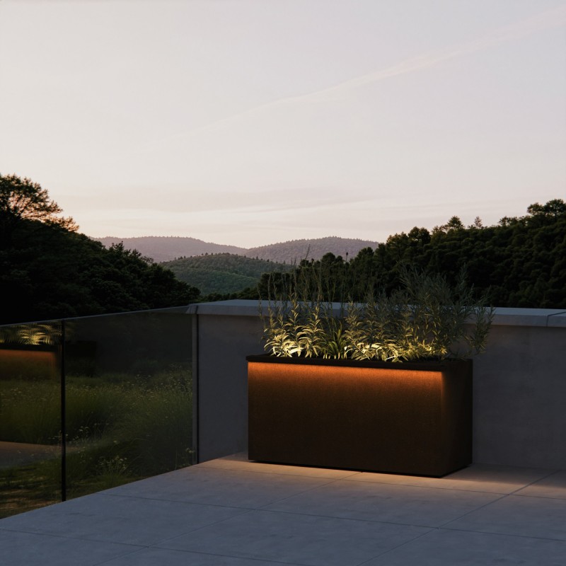 Soporte magnético Herstera para luces en corten para jardineras CORTEN 40 – 150x7x3 cm