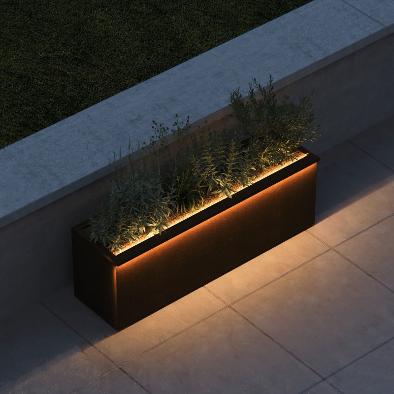 Supporto Magnetico Herstera per Luci in Corten per Fioriere CORTEN 40 - 100x7x3cm