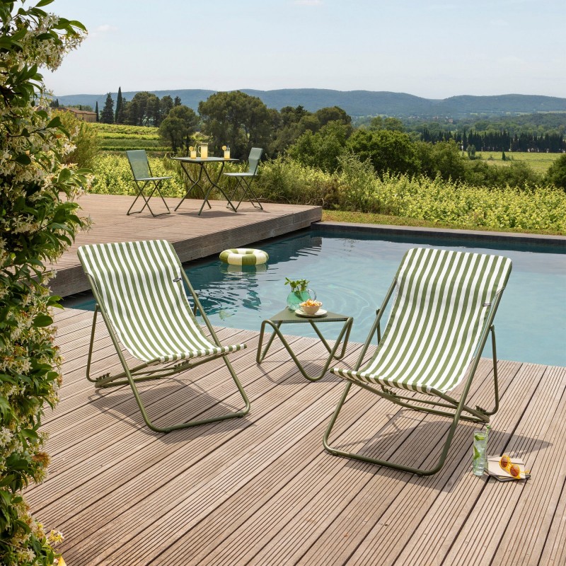 MAXI TRANSAT Sun Lounger LaFuma LFM5393 Moss Stripe