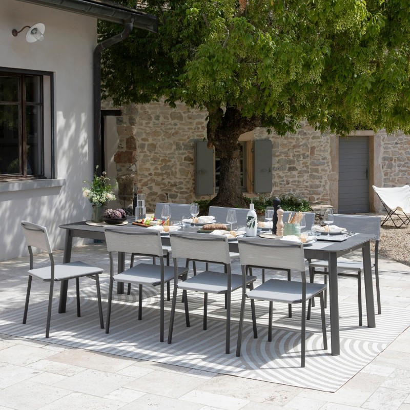 Mesa de Jardín Extensible ORON 100 x 200-260 cm LaFuma LFM5402 Carbón/Titanio