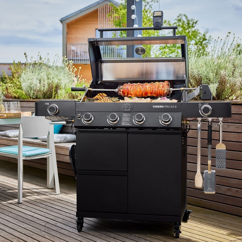 Barbacoa Rösle de gas VIDERO PRO G4-S Vario+ Negro Mate Cód. 250577