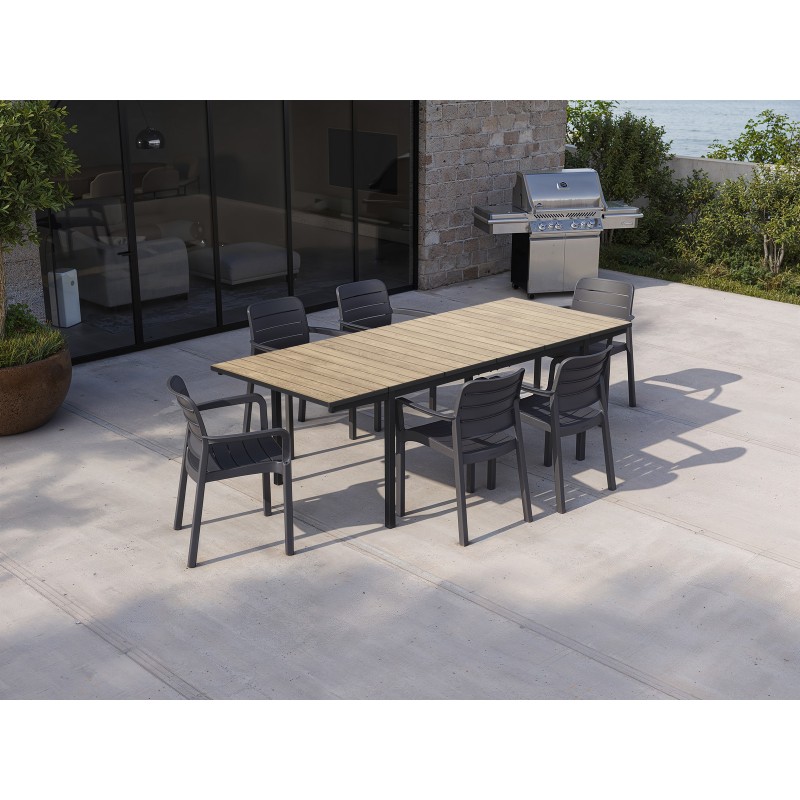 Keter Mesa Extensible Porto Nova 160 Negro y Ashwood Keter Mesa Extensible Porto Nova 160 Negro y Ashwood