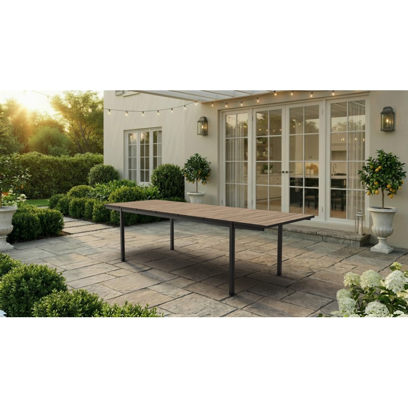 Keter Mesa Extensible Porto Nova 200 Negro y Ashwood