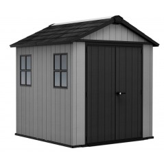 Keter NEWTON PLUS 775 Caseta de Jardín de Resina Gris - Doble Opción de Montaje