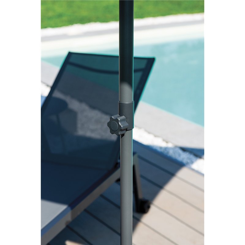 Sombrilla de jardín de aluminio con mástil central de 2x2 m color ecru-antracita Greenwood