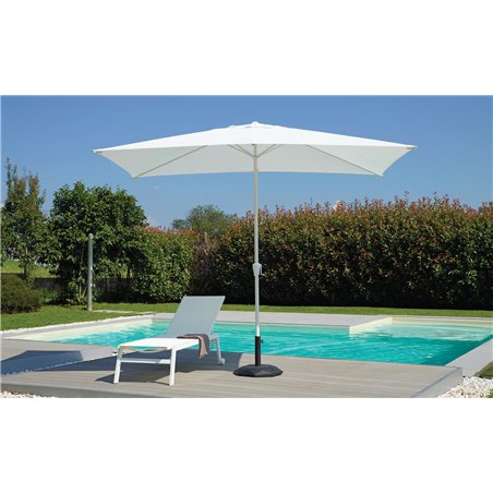 Sombrilla de jardín de aluminio Montana con poste central de 3x2 m color blanco Greenwood