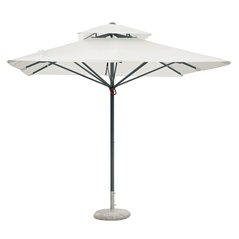 Ombrellone Push Up In Alluminio con Palo Centrale 3x3 mt Ecru' - Antracite