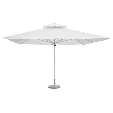 Ombrellone Push Up In Alluminio con Palo Centrale 4x4 mt Bianco - Bianco