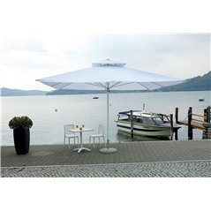 Sombrilla de jardín plegable de aluminio con mástil central 4x4 m blanca - blanca Greenwood