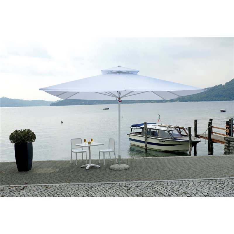 Sombrilla de jardín plegable de aluminio con mástil central 4x4 m blanca - blanca Greenwood Sombrilla de jardín plegable de aluminio con mástil central 4x4 m blanca - blanca Greenwood