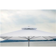 Ombrellone Push Up In Alluminio con Palo Centrale 4x4 mt Bianco - Bianco