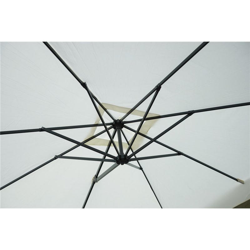 Greenwood Florida Aluminum Garden Parasol with Side Pole 3x3 m Ecru - Anthracite