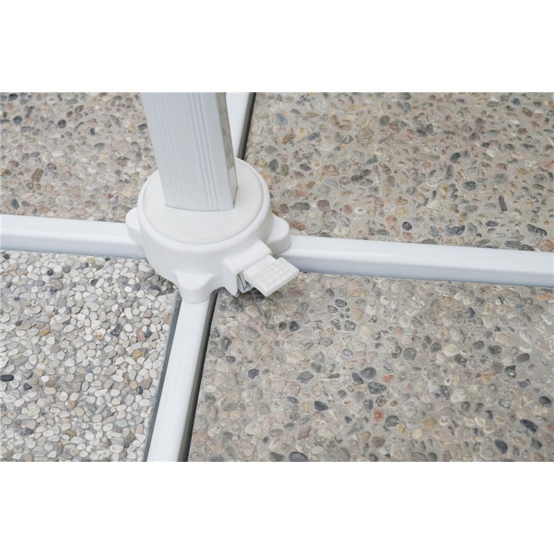 Sombrilla de jardín de aluminio California con mástil lateral de 3x3 m color gris spuncrylic - blanco Greenwood Sombrilla de jardín de aluminio California con mástil lateral de 3x3 m color gris spuncrylic - blanco Greenwood