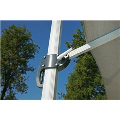 Ombrellone California In Alluminio con Palo Laterale 3x3 mt Spuncrylic Grigio - Bianco