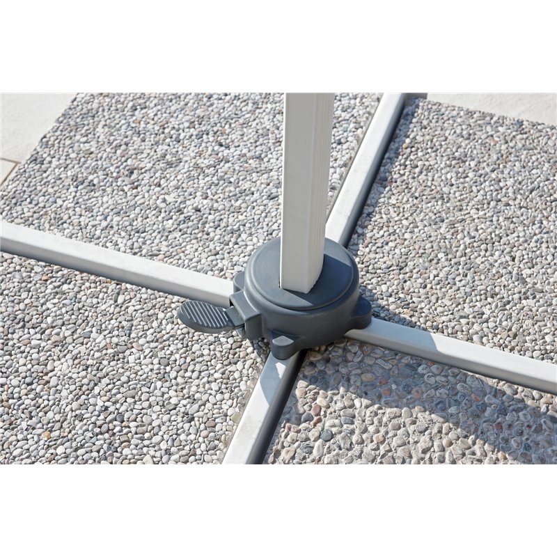 Greenwood California Aluminum Garden Parasol with 3x4m Spuncrylic Side Pole Grey - White