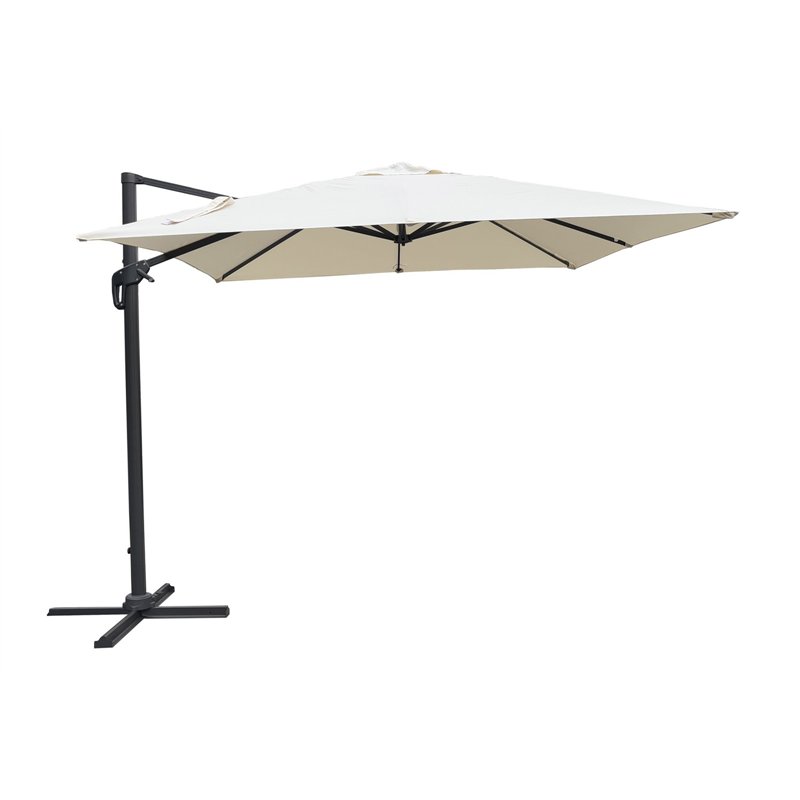 Greenwood Colorado Aluminum Garden Parasol with Side Pole 3x3 m Ecru - Anthracite