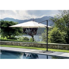 Sombrilla de jardín de aluminio Colorado con mástil lateral de 3x3 m color ecru-antracita Greenwood