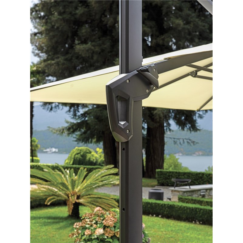 Sombrilla de jardín de aluminio Tennessee Contract de 3x3 m color ecru-antracita Greenwood