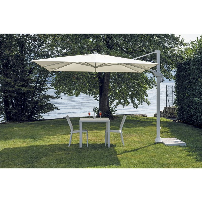 Sombrilla de jardín de aluminio Tennessee Contract de 3x3 m color ecru-antracita Greenwood