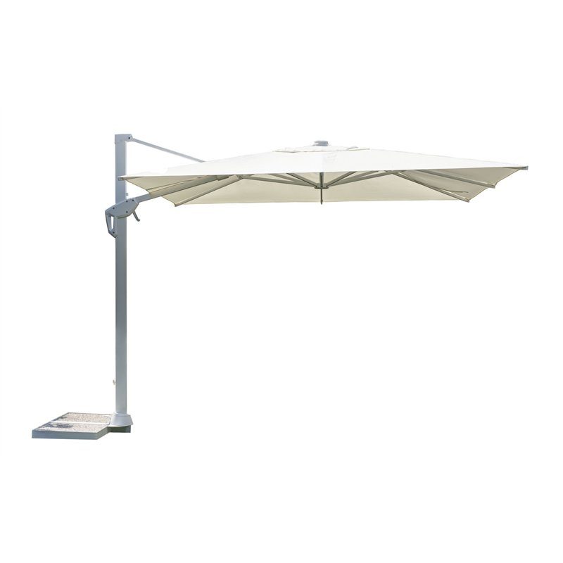 Sombrilla de jardín de aluminio Tennessee Contract de 3x4 m color ecru-antracita Greenwood