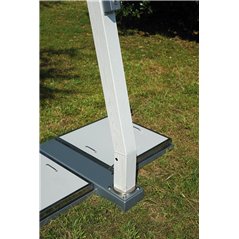 Sombrilla de jardín de aluminio Contract con mástil lateral 3,5x3,5 m color blanco - Efecto madera blanqueada Greenwoo