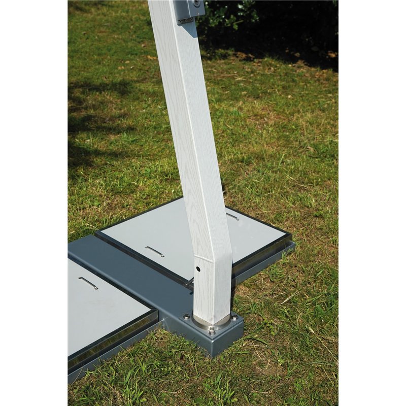 Sombrilla de jardín de aluminio para uso comercial con mástil lateral 3,5x3,5 m color blanco - Efecto madera blanqueada Greenwoo