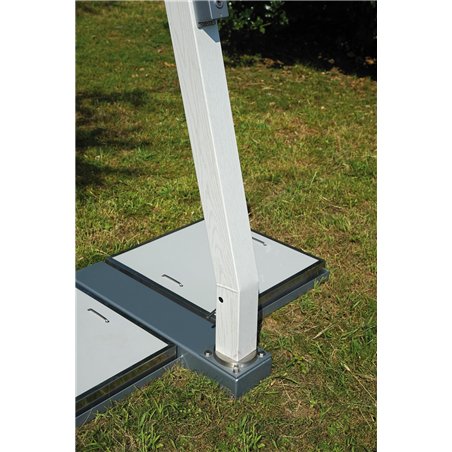 Sombrilla de jardín de aluminio Contract con mástil lateral 3,5x3,5 m color blanco - Efecto madera blanqueada Greenwoo