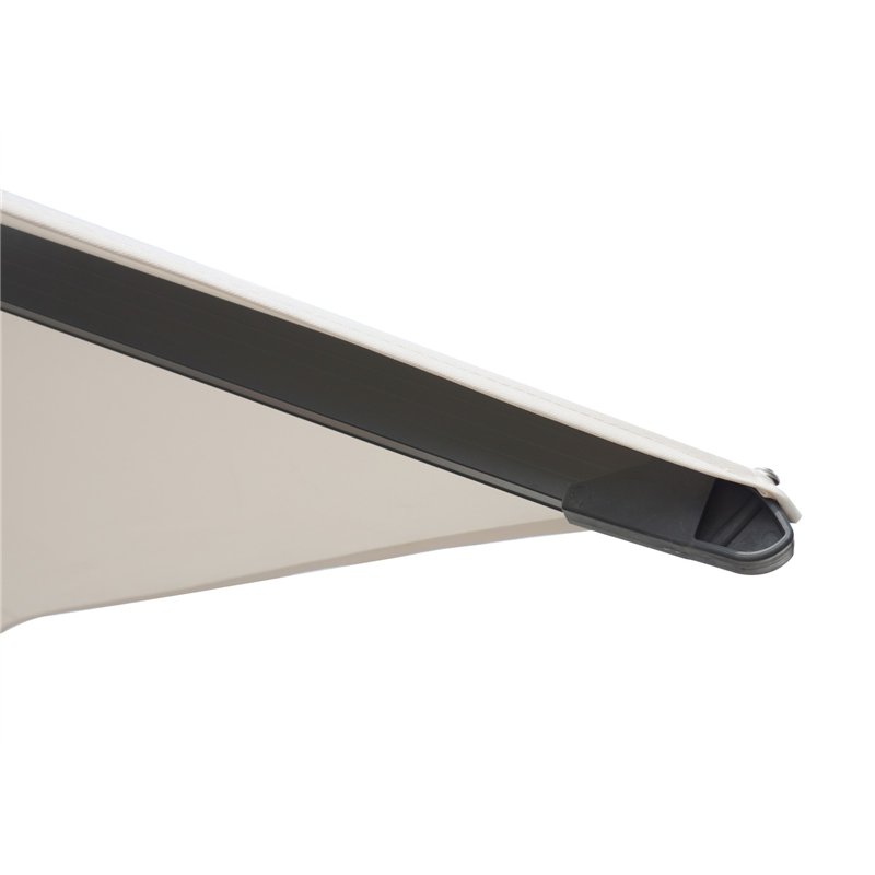 Sombrilla de jardín de aluminio para contratos con mástil lateral de 4x4 m color ecru - antracita Greenwood
