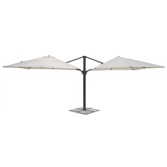 Ombrellone Doppio Contract In Alluminio con Palo Laterale 3x3 mt Ecru' - Antracite