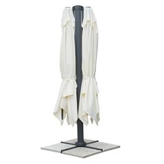 Ombrellone Doppio Contract In Alluminio con Palo Laterale 3x3 mt Ecru' - Antracite