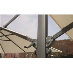 Ombrellone Doppio Contract In Alluminio con Palo Laterale 3x3 mt Ecru' - Antracite