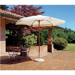 Sombrilla de jardín de madera Ø2,85 m ecru - Madera - Serie estándar Greenwood