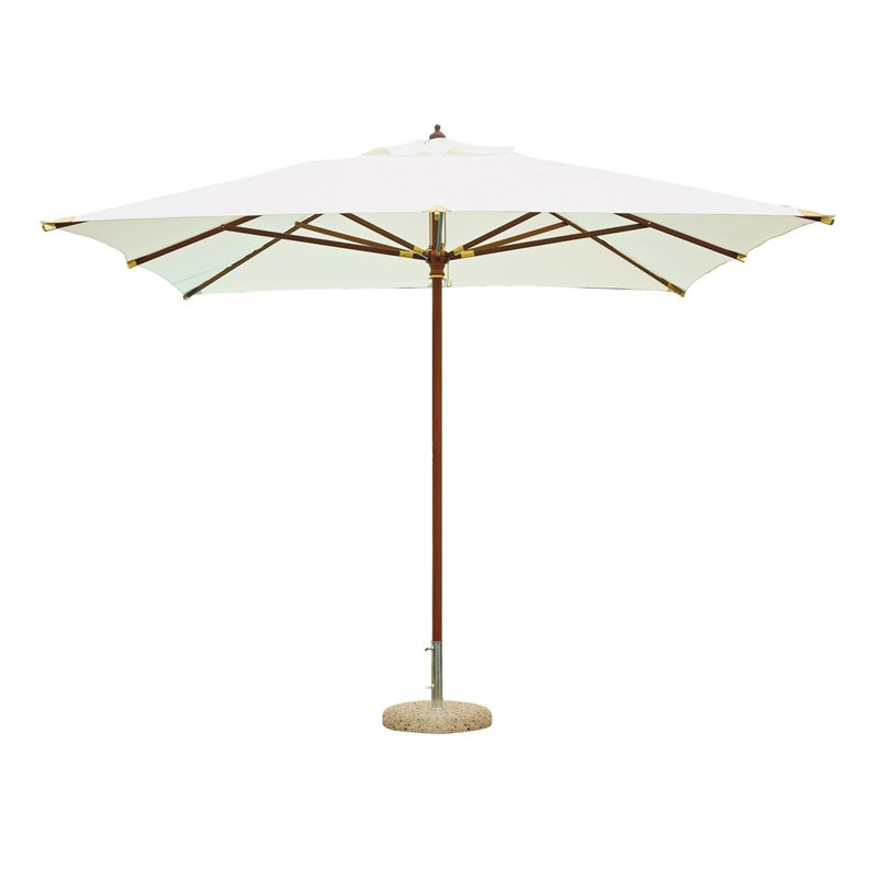 Greenwood 3x3 m Ecru Wooden Garden Parasol - Wood - Extra Series
